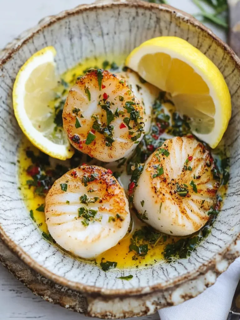 Pan-fried Scallops with Spiced Herby Butter