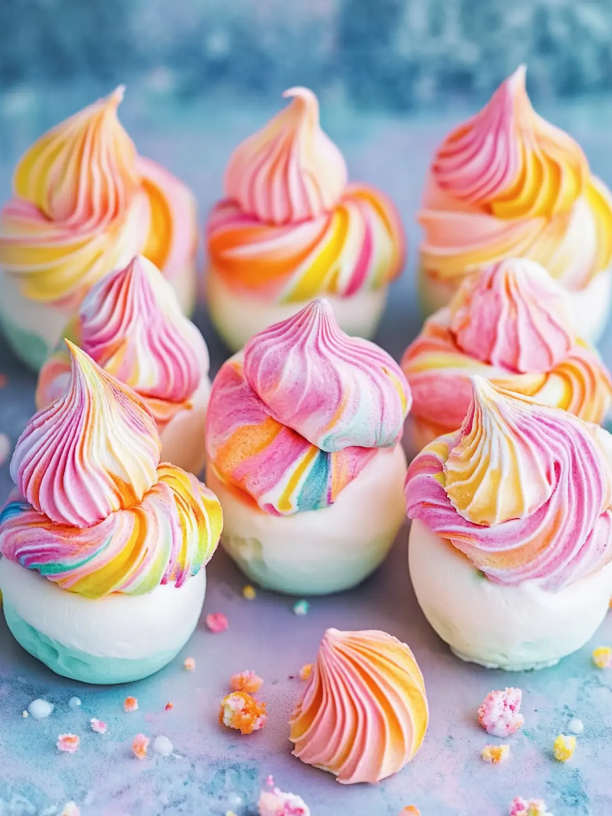 Rainbow Sherbet Meringue