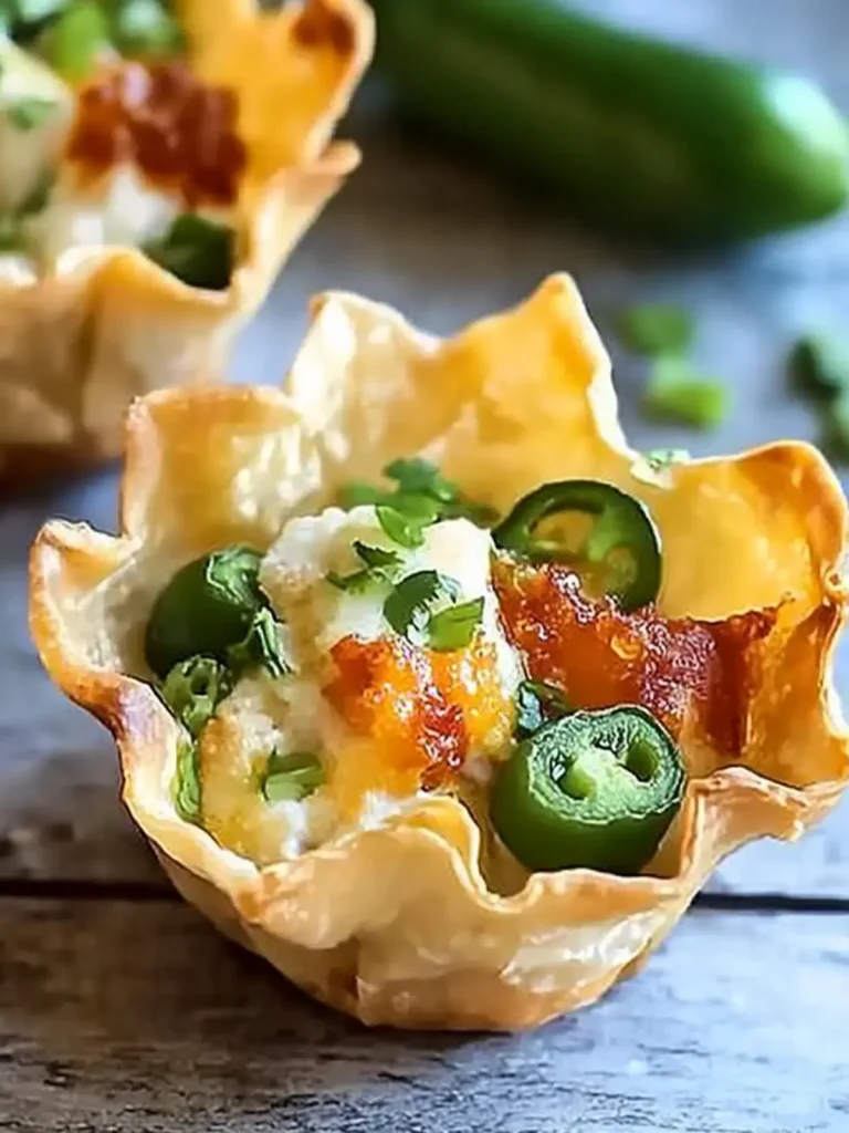 Jalapeño popper wonton cups