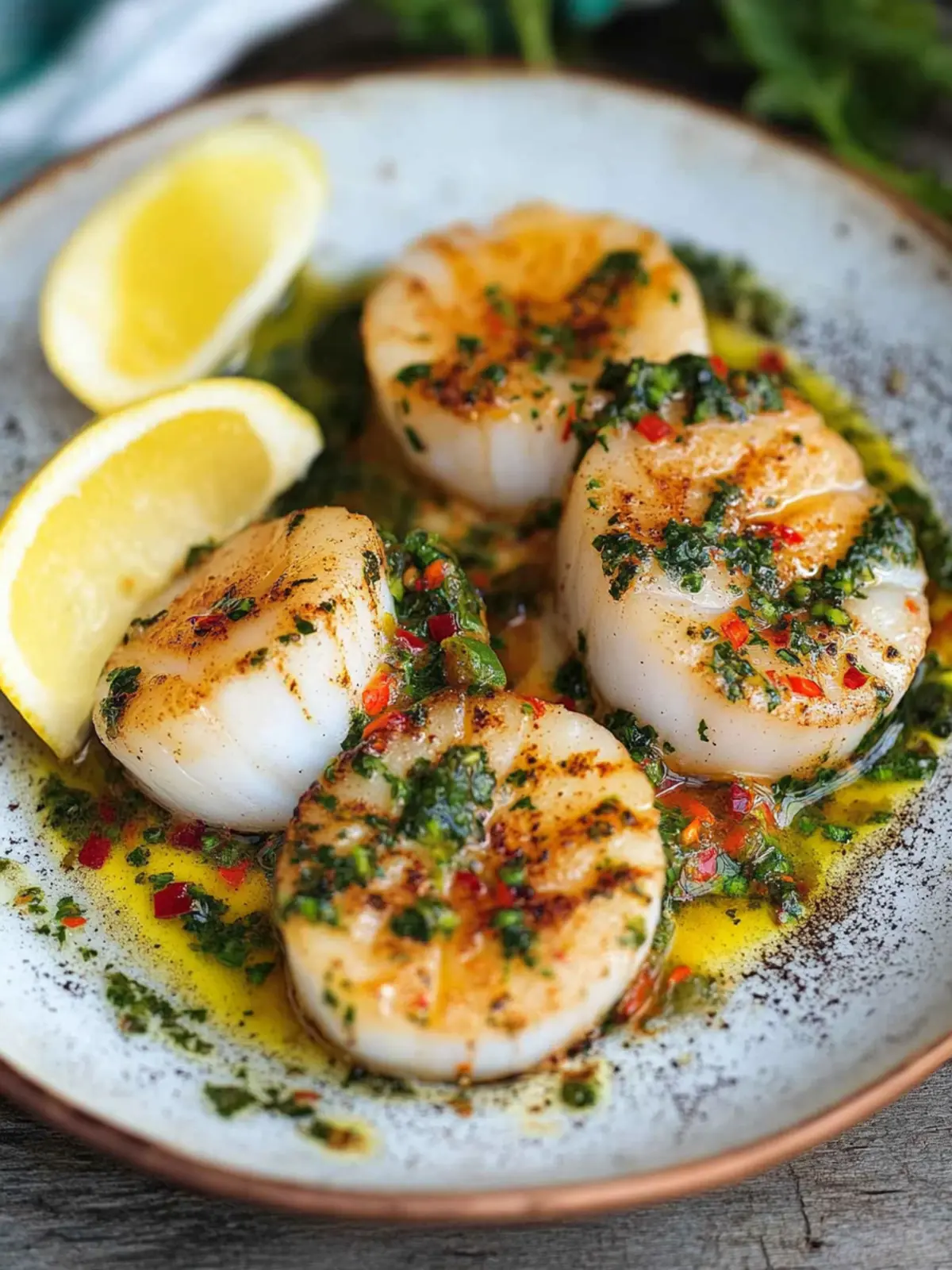 Pan-fried Scallops with Spiced Herby Butter