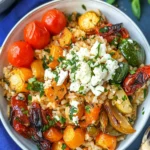 Mediterranean Rice Bowl with Greek-Style Roasted Vegetables