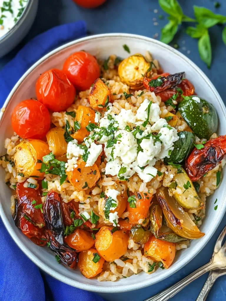 Mediterranean Rice Bowl with Greek-Style Roasted Vegetables