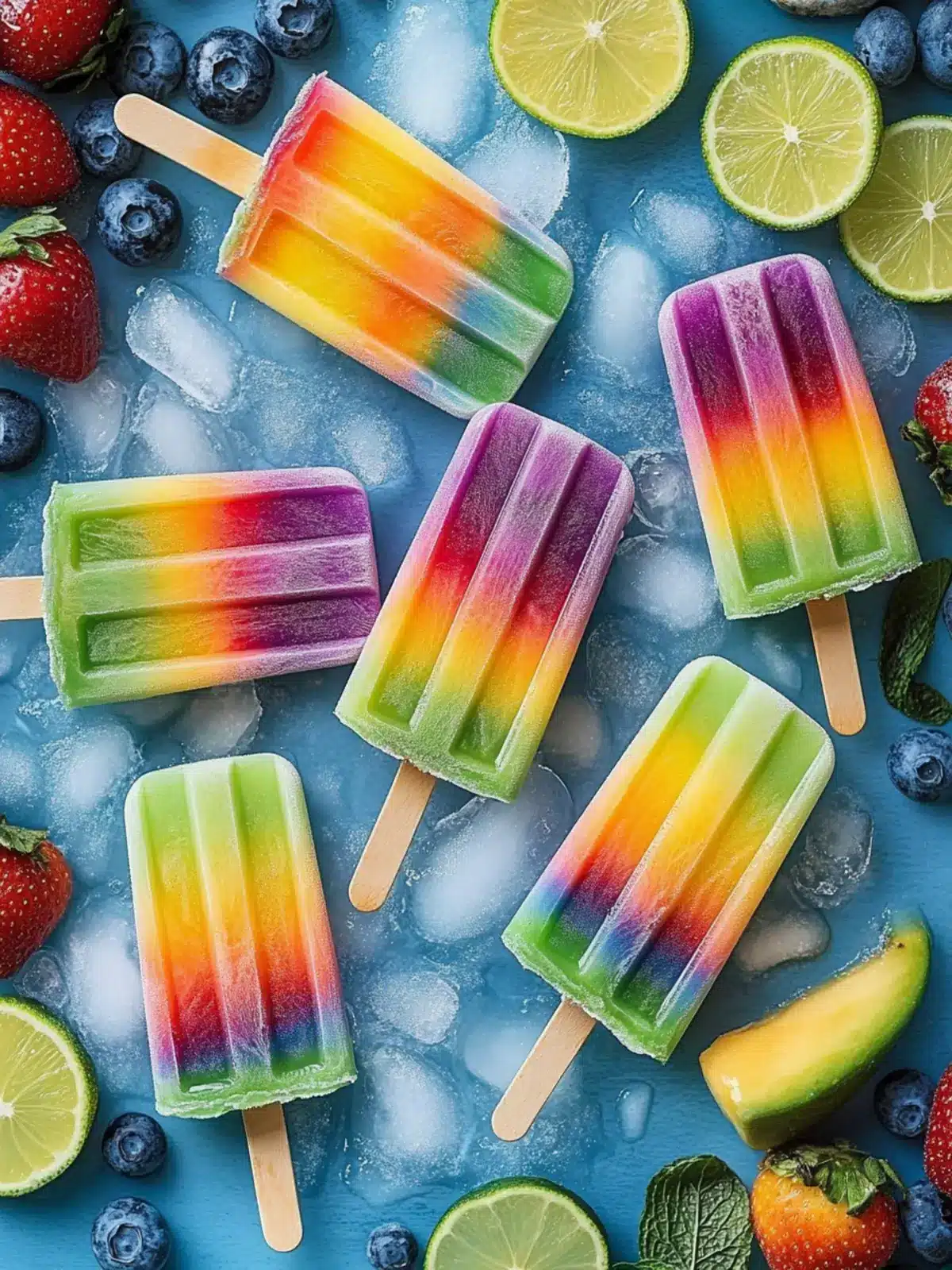 Pride Month Rainbow Popsicles