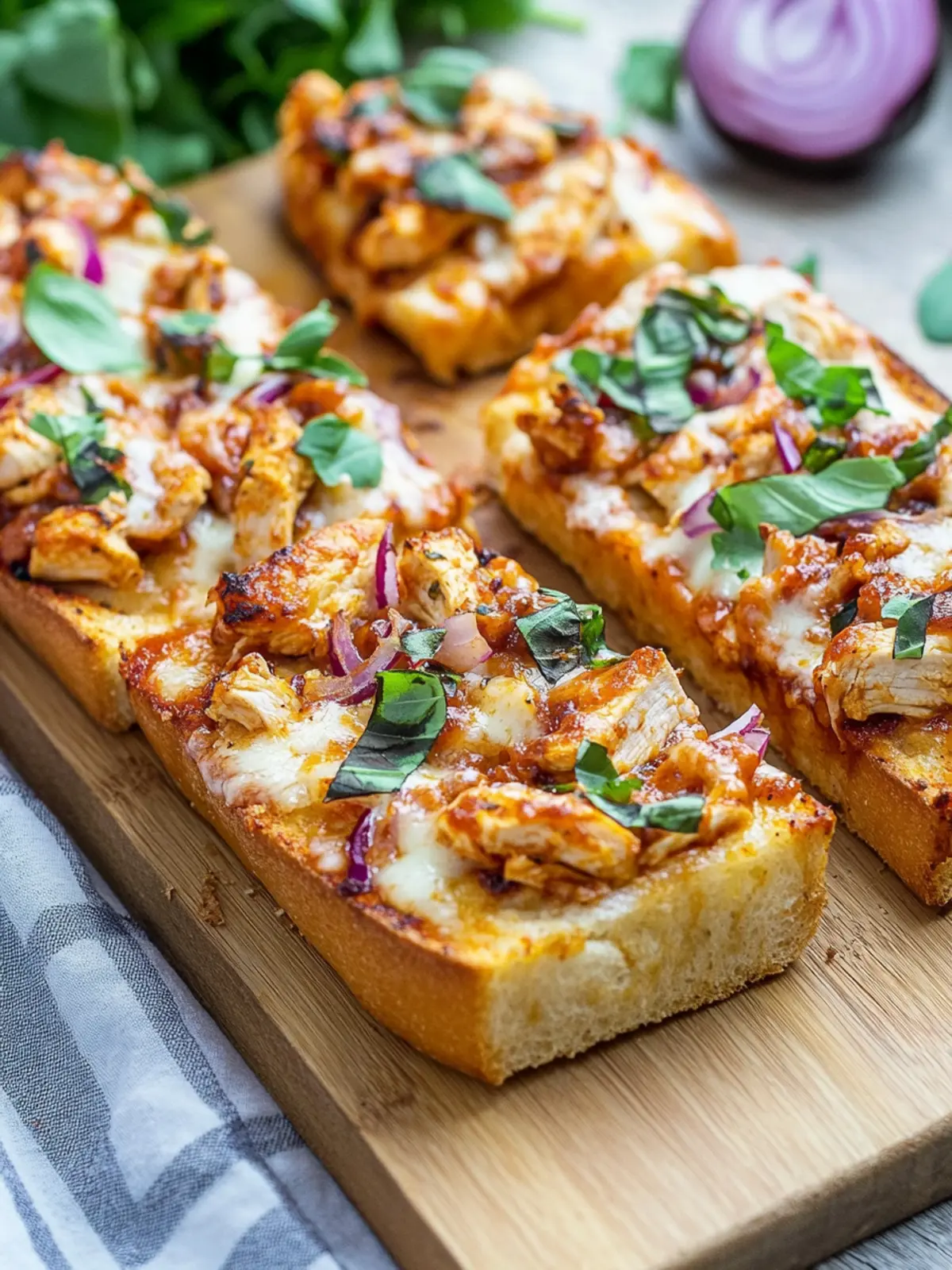 French Bread BBQ Chicken Pizza