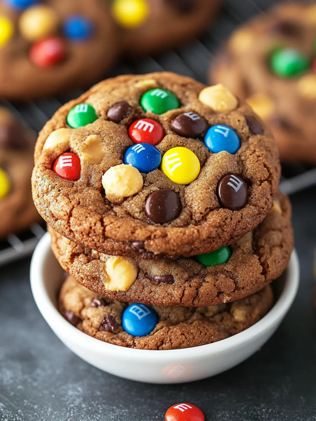 Deliciously Chewy Chocolate Peanut Butter M&M Cookies 3 Chocolate Peanut Butter M&M Cookies