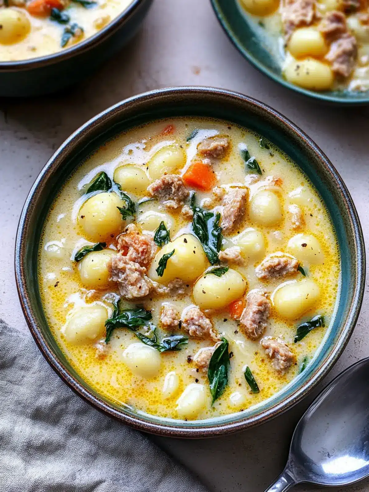 Creamy Sausage Gnocchi Soup with Leftover Turkey