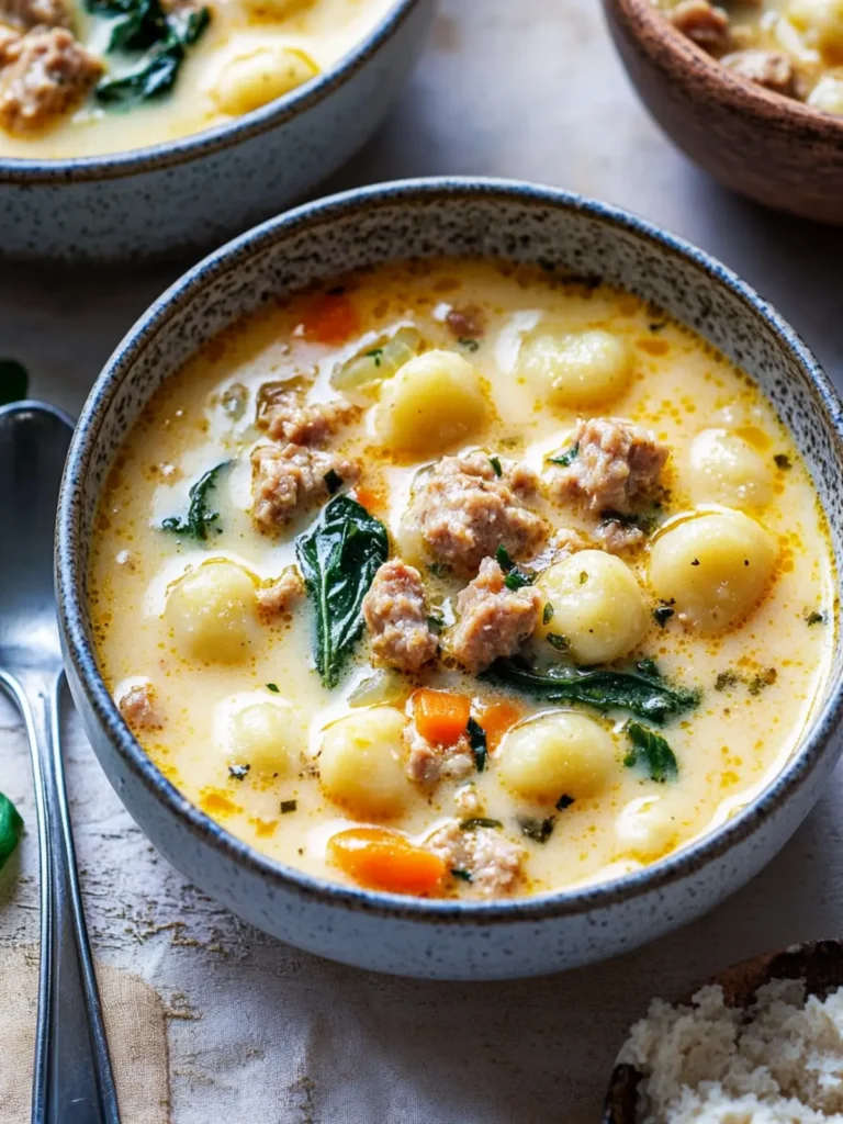 Creamy Sausage Gnocchi Soup with Leftover Turkey