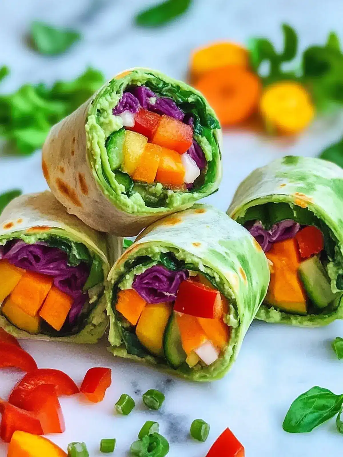 Pride Month Vegan Veggie Rainbow Wraps