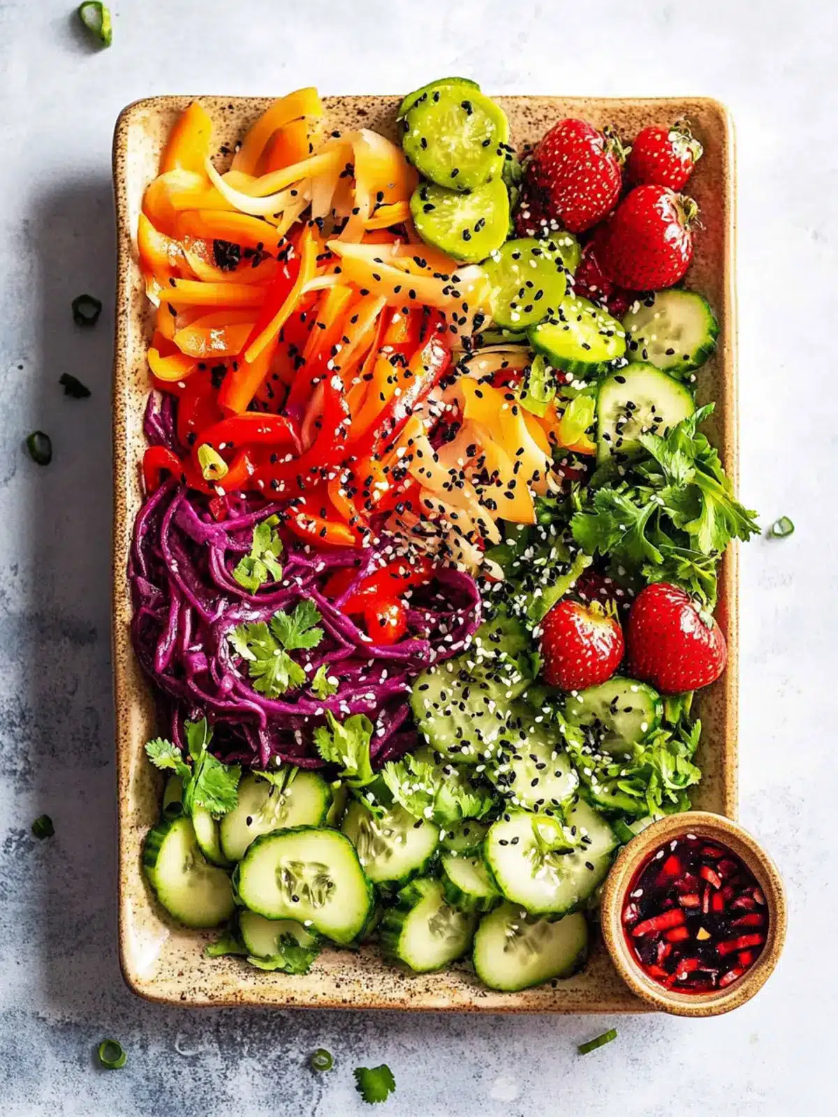 Pride Month Rainbow Salad with Zesty Chinese Dressing Delight 4 Pride Month Rainbow salad with Chinese-inspired dressing