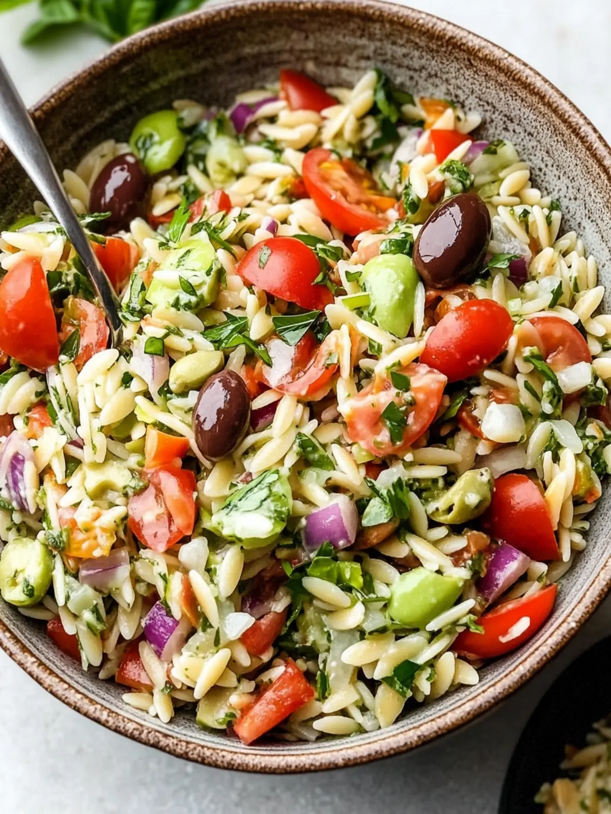 Herby Olive Italian Orzo Salad