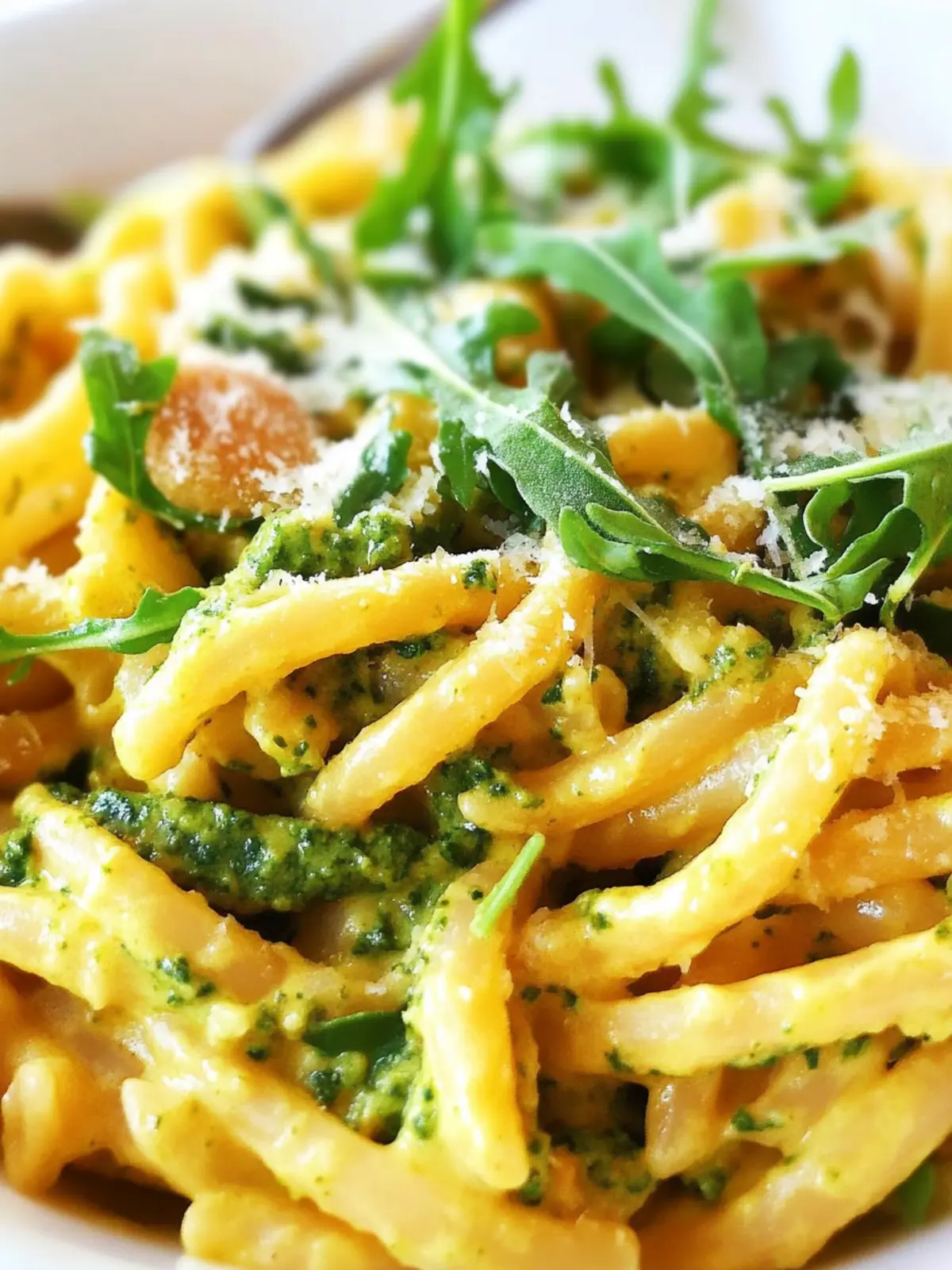 Creamy Pasta With Pesto & Arugula | Vegetarian & Easy