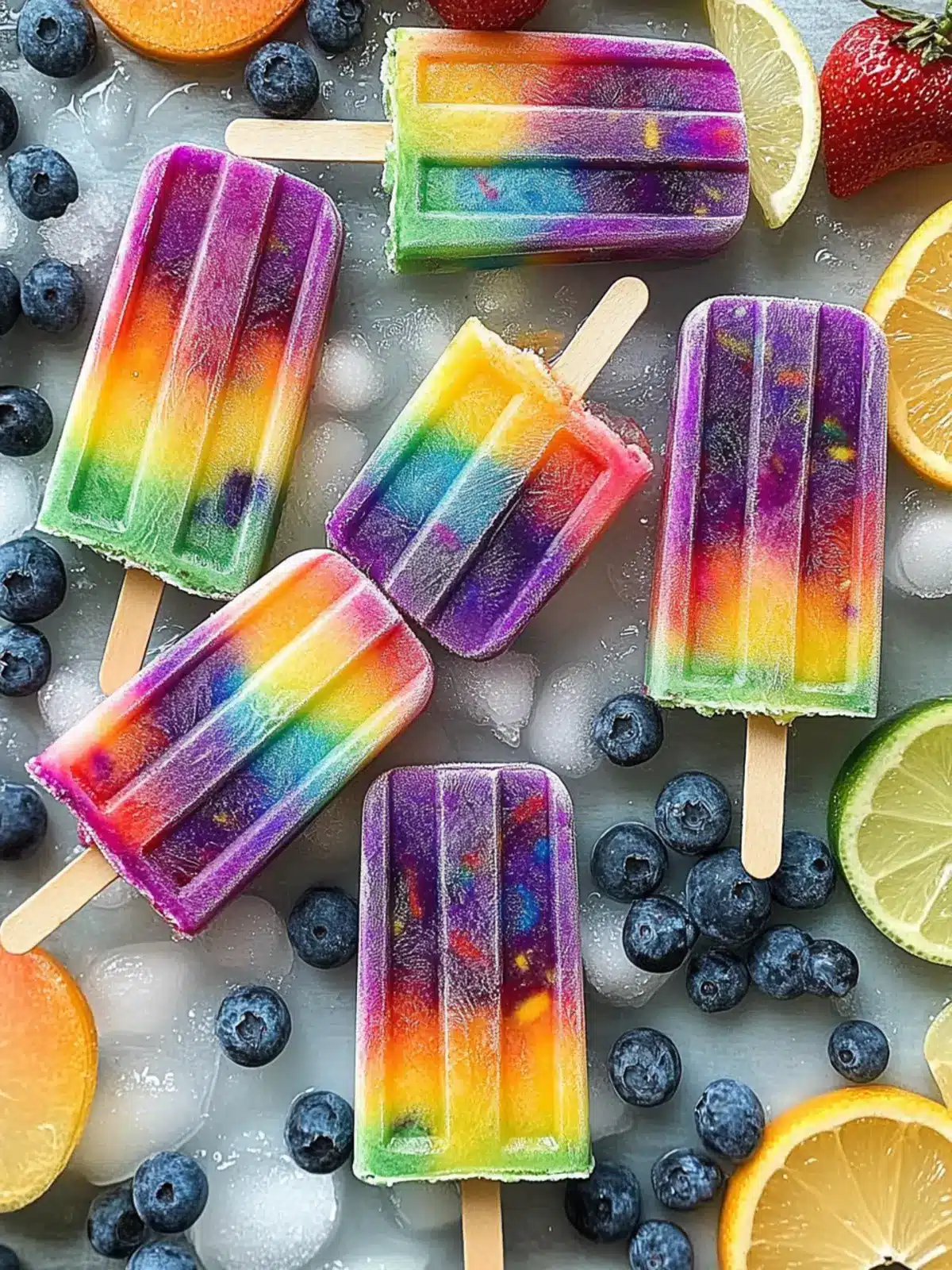 Pride Month Rainbow Popsicles