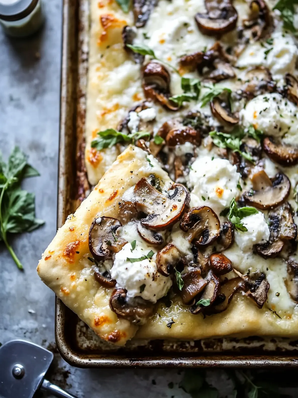 Father's Day Sheet Pan Mushroom & Burrata Pizza