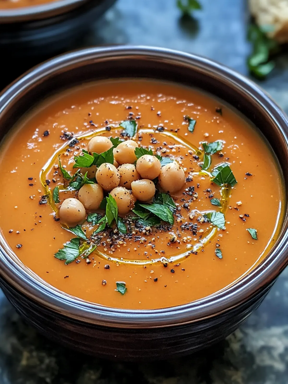 Best Smoky Tomato Chickpea Soup with Cumin Oil