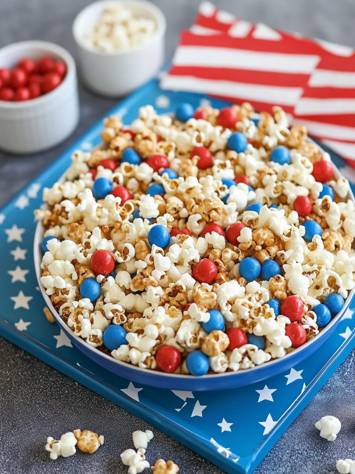 4th of July Red, White, and Blue Popcorn Snack Mix Delight 3 4th of July Red, White, and Blue Popcorn Snack Mix