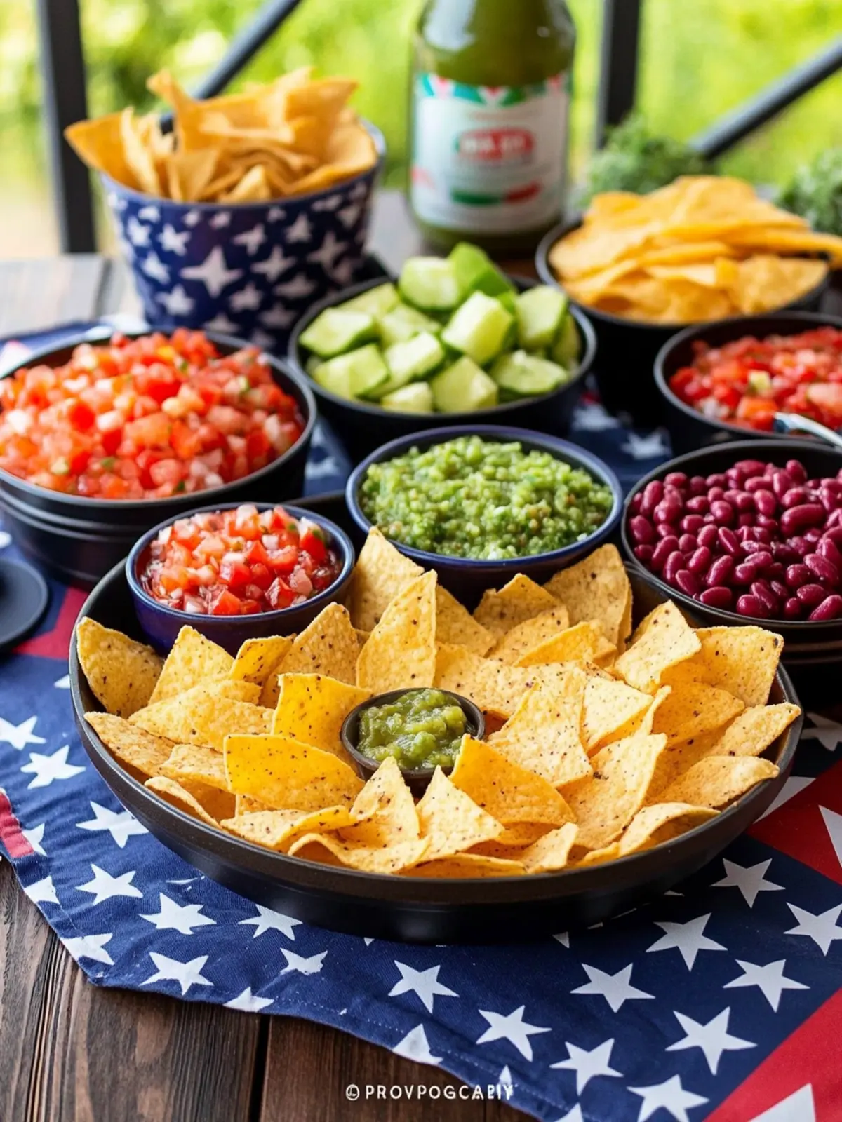 4th of July Star-Spangled Chips and Salsa Bar