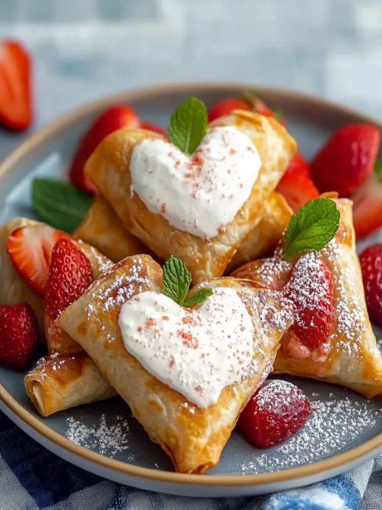 Air Fryer Strawberry Chimichanga Hearts