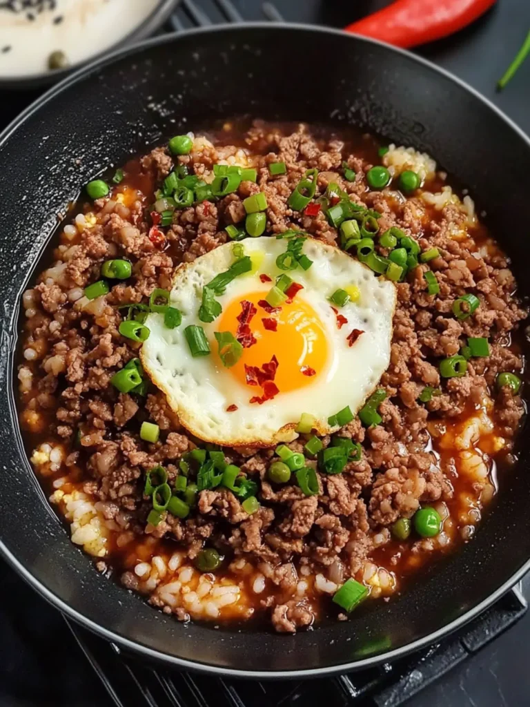 High-Protein Minced Beef and Egg Rice
