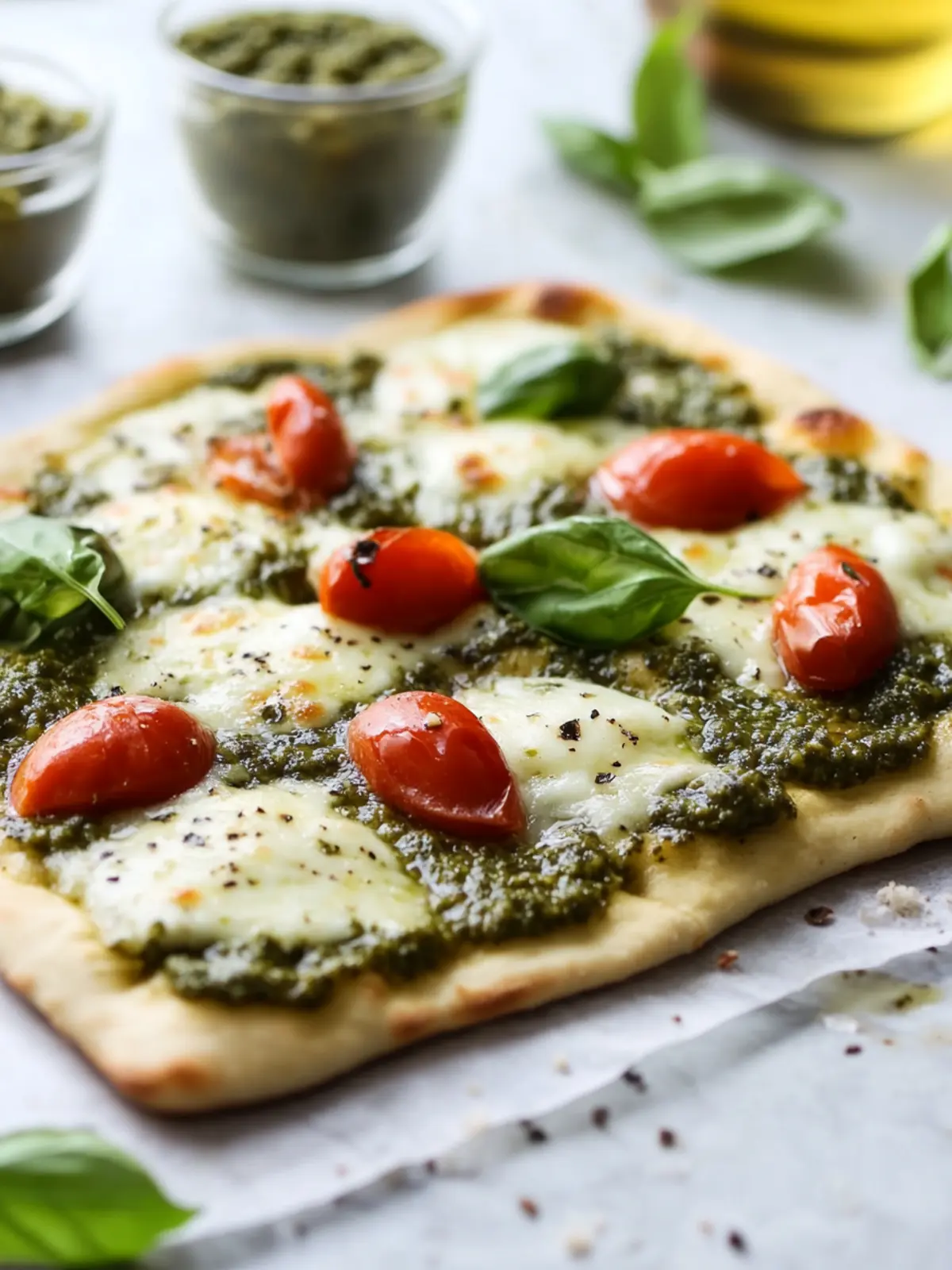 Flatbread Pesto Cheese Pizza