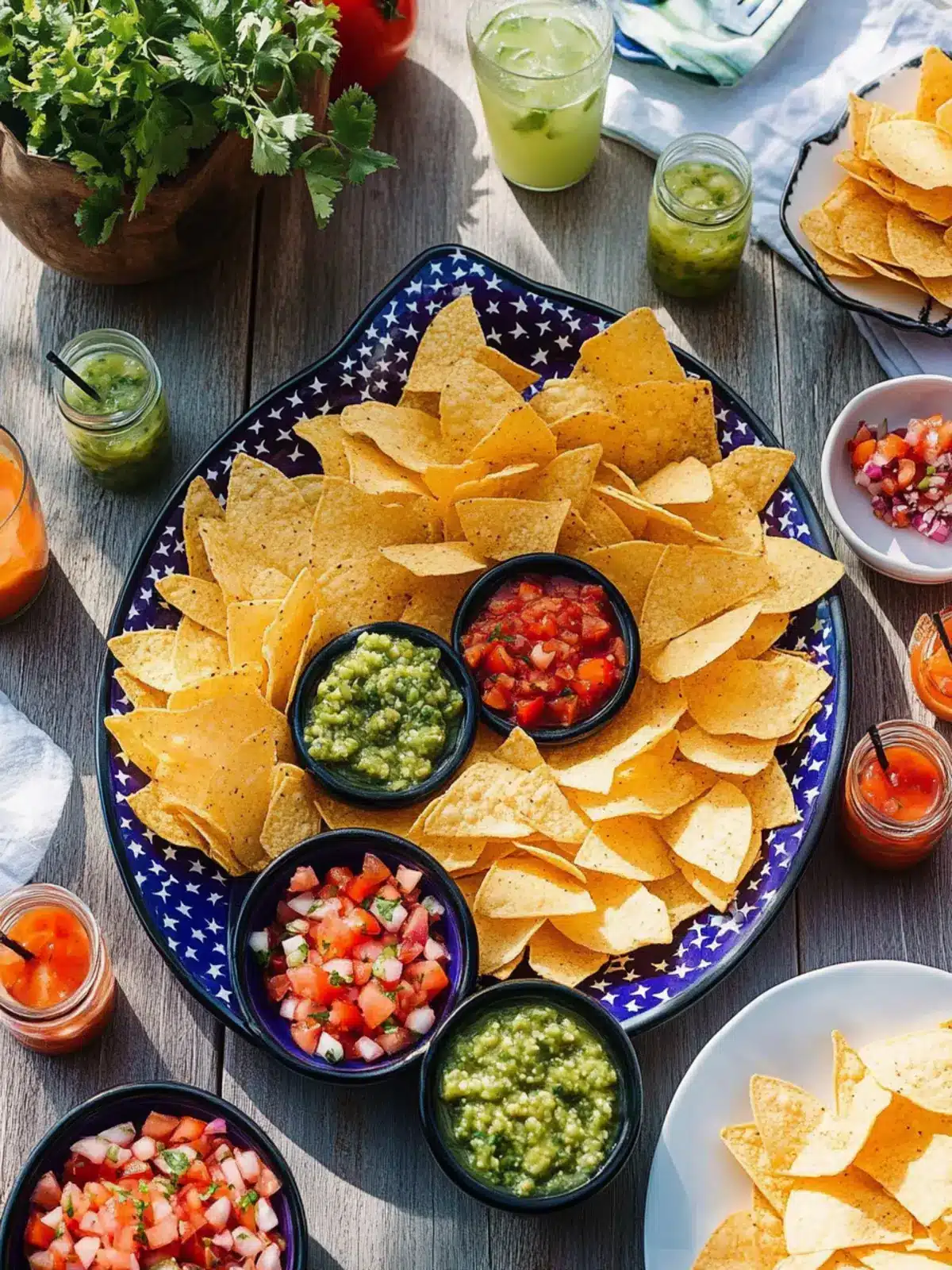 4th of July Star-Spangled Chips and Salsa Bar