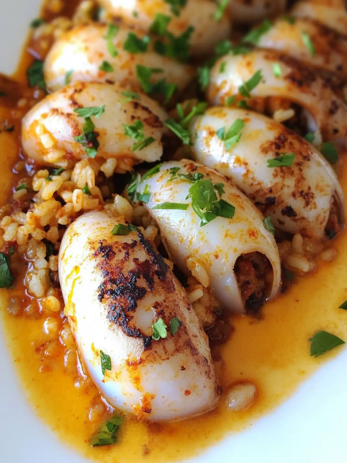Chorizo + Rice Stuffed Squid