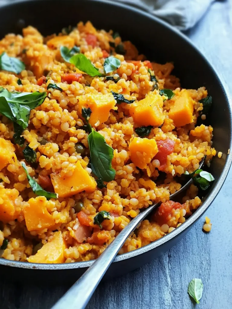 Disability Month Bulgur, Red Lentil & Butternut Squash Skillet