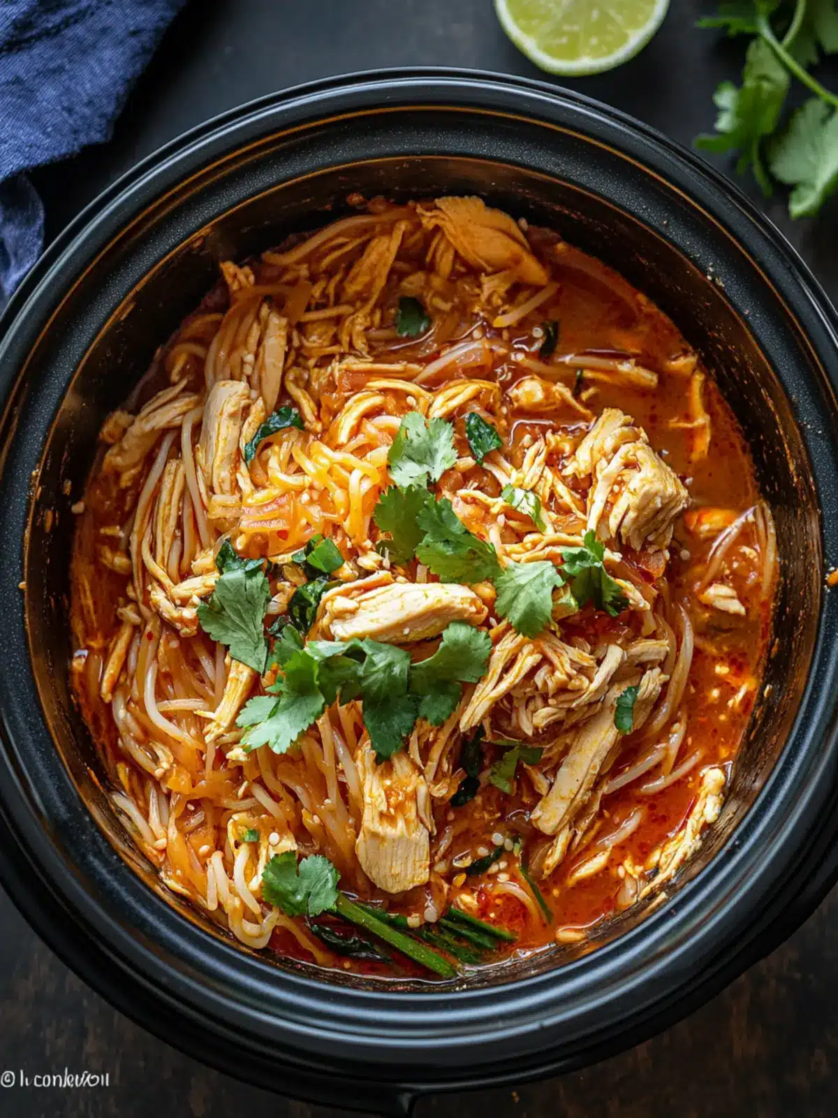 Slow Cooker Coconut Gochujang Chicken Noodles