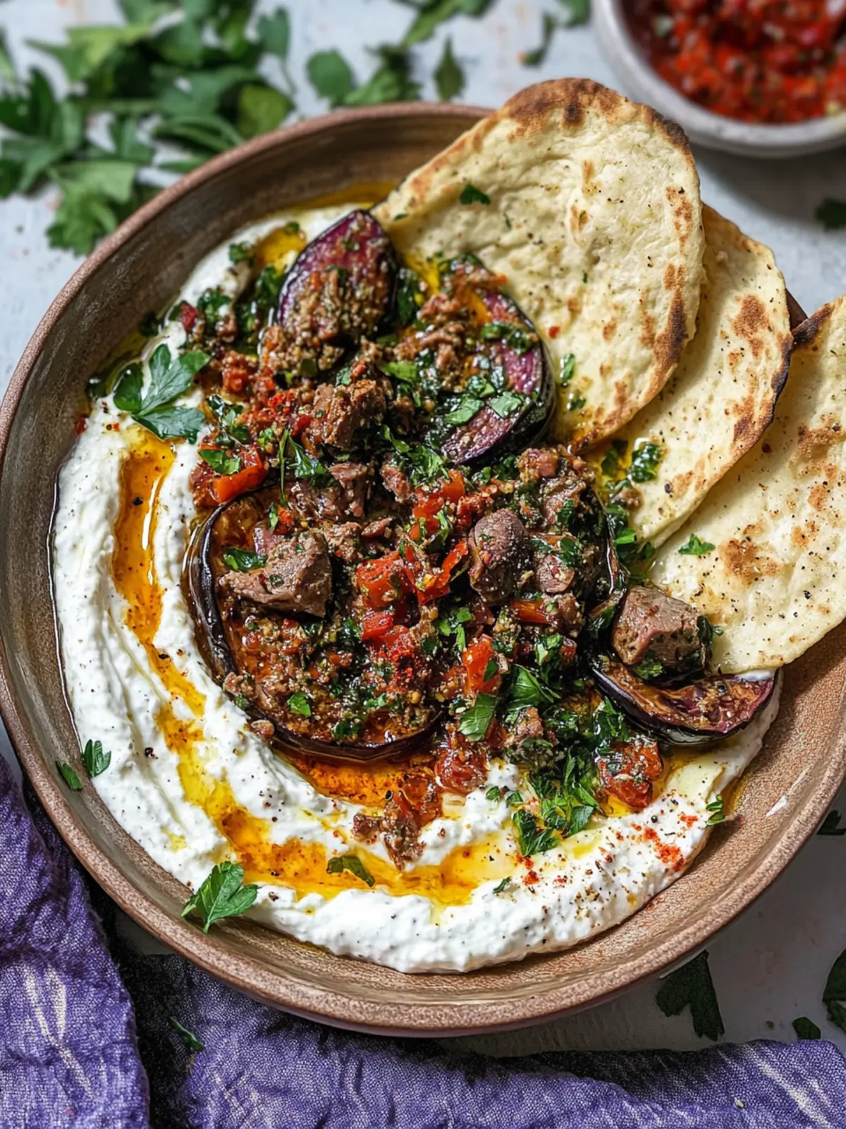 Savory Spicy Lamb and Eggplant Labneh Delight Awaiting You 3 Spicy Lamb and Eggplant Labneh