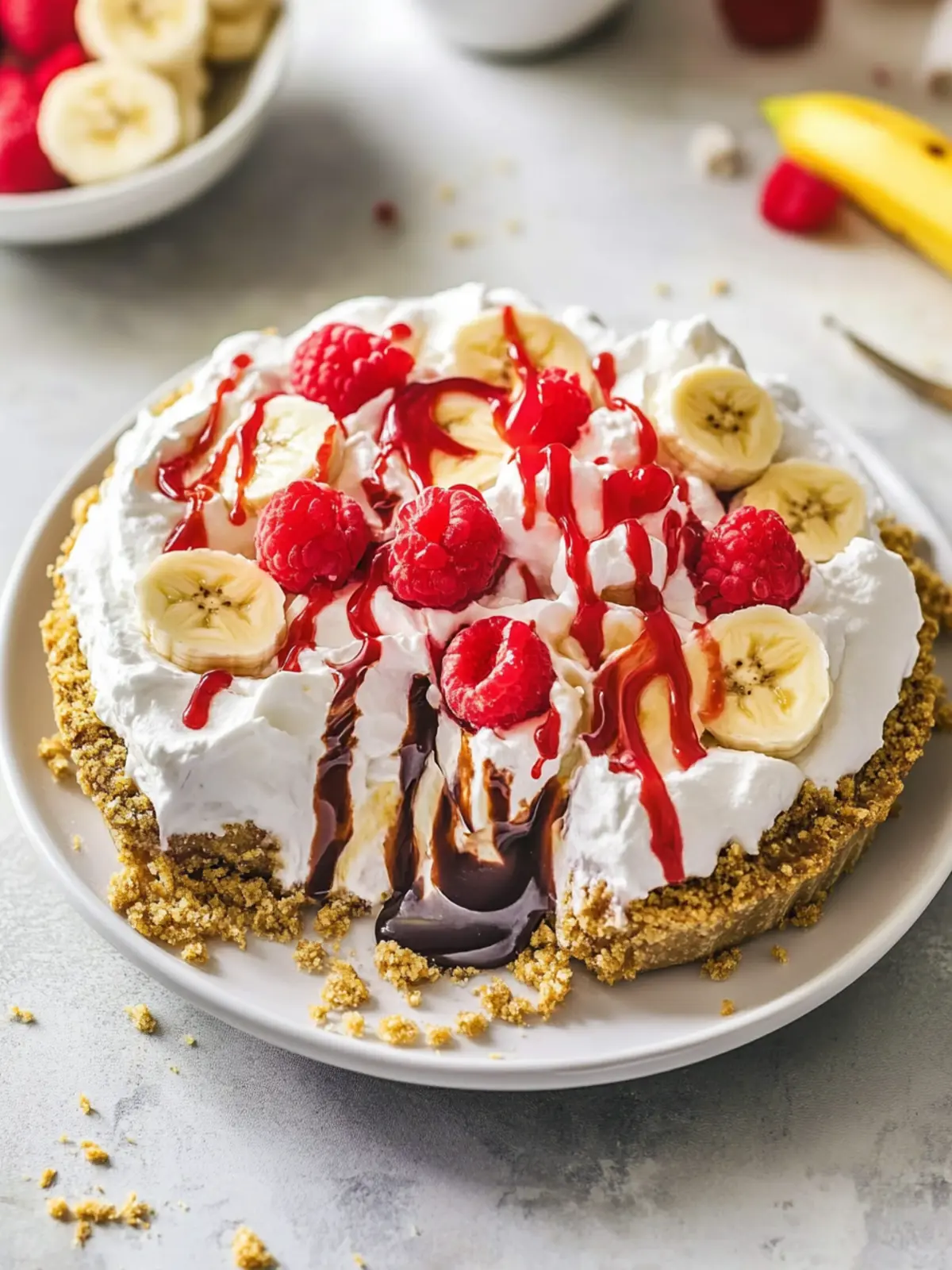 No-Bake Banana Split Pie: A Sweet Twist on Classic Comfort 2 No-Bake Banana Split Pie