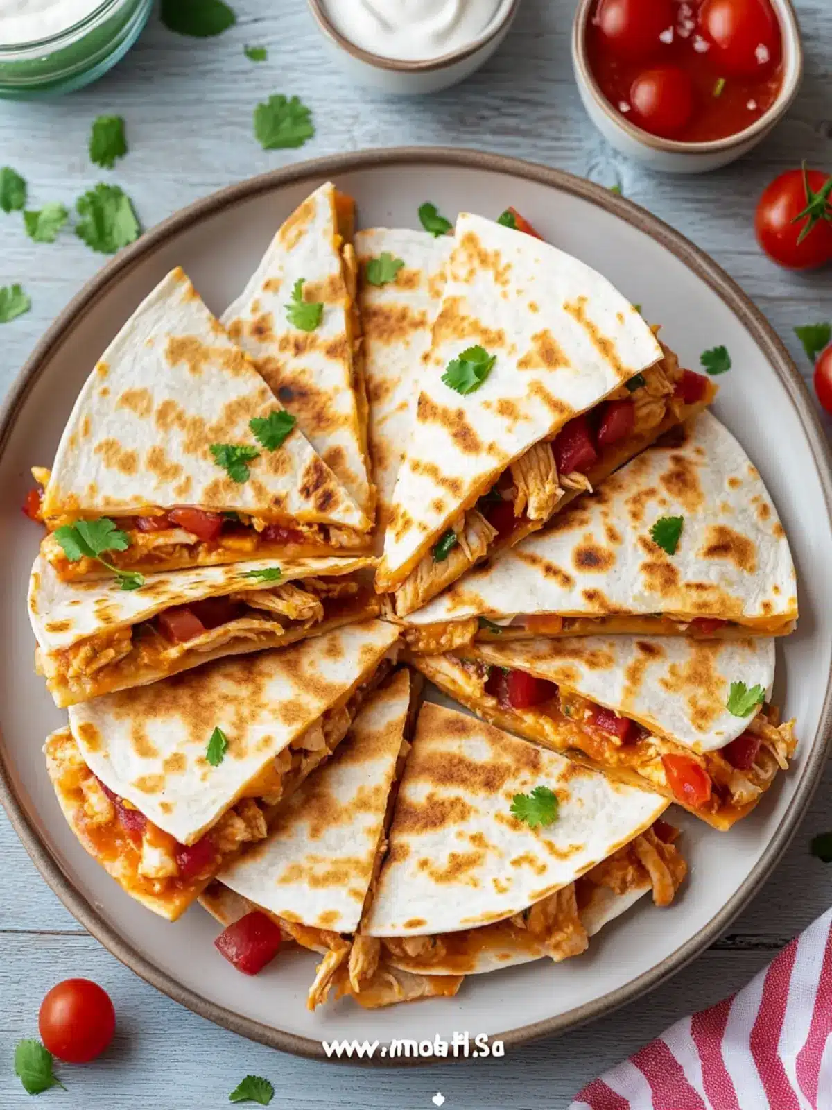 4th of July Mini BBQ Chicken Quesadilla Triangles to Wow Guests 2 4th of July Mini BBQ Chicken Quesadilla Triangles