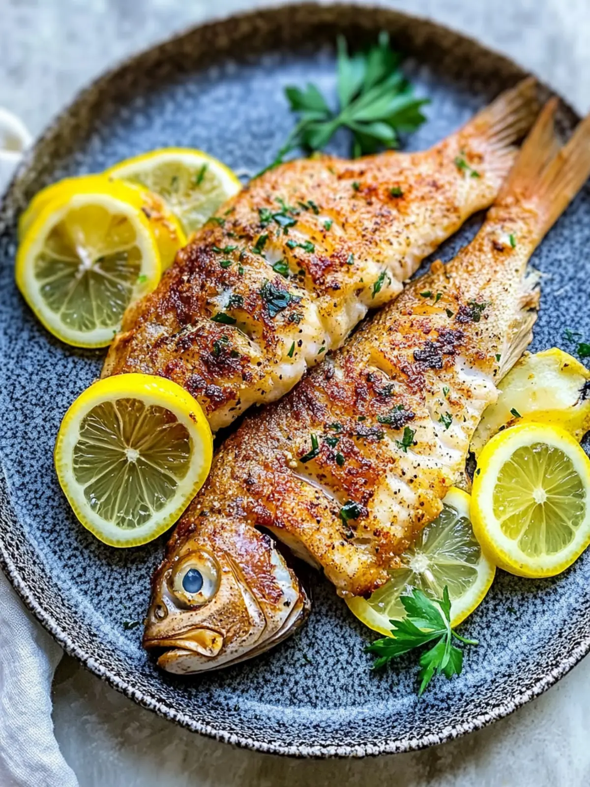 Baked Lemon Garlic Red Snapper Fish
