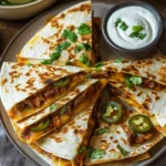 Cheesy BBQ Beef Jalapeno Quesadillas
