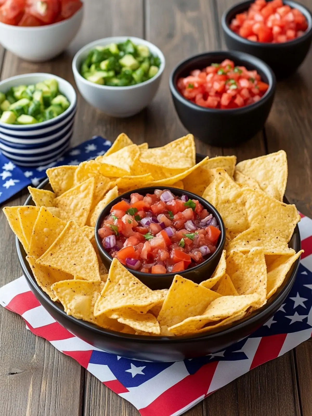 4th of July Star-Spangled Chips and Salsa Bar
