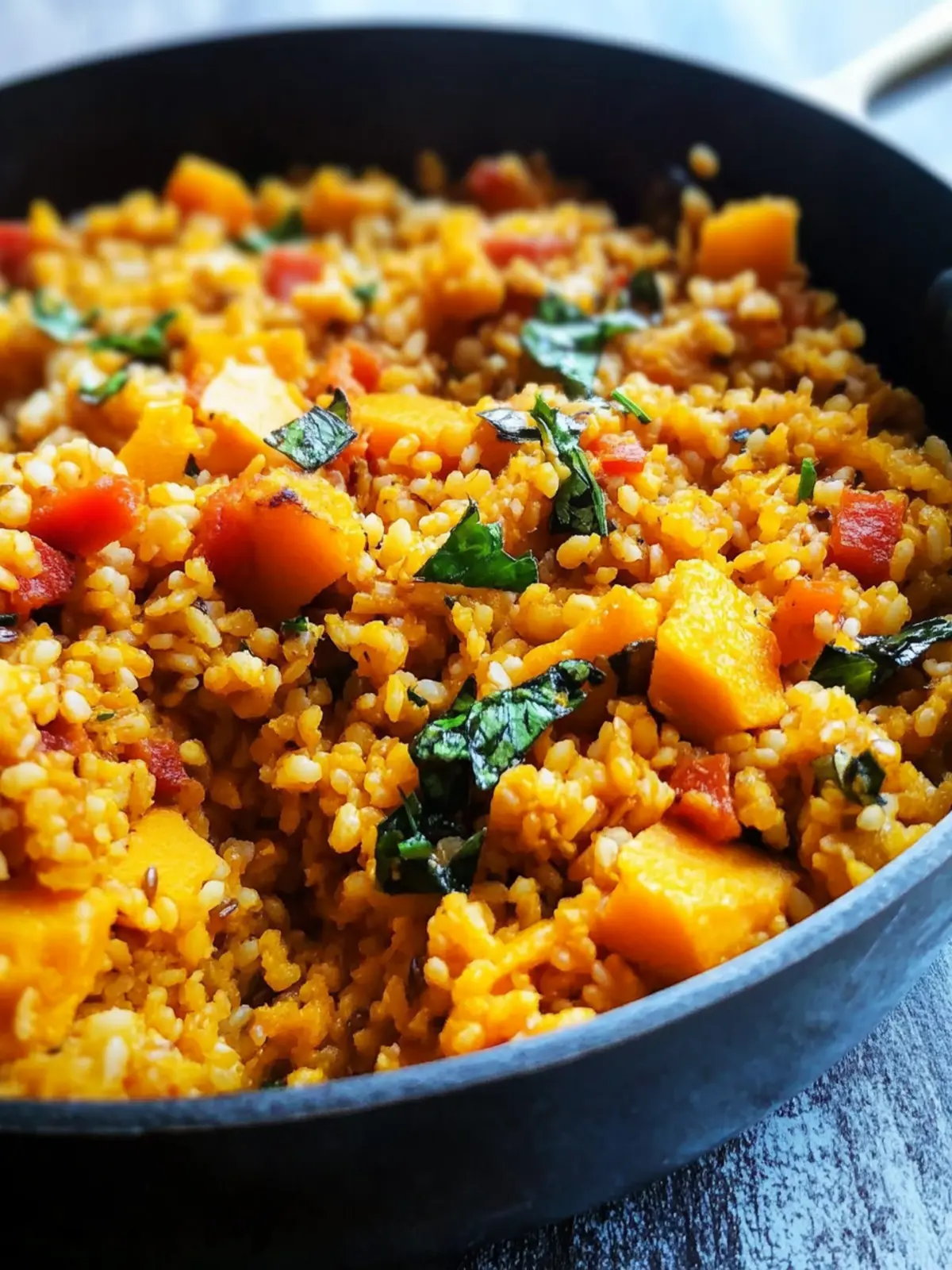 Delicious Disability Month Bulgur, Red Lentil & Squash Skillet 4 Disability Month Bulgur, Red Lentil & Butternut Squash Skillet