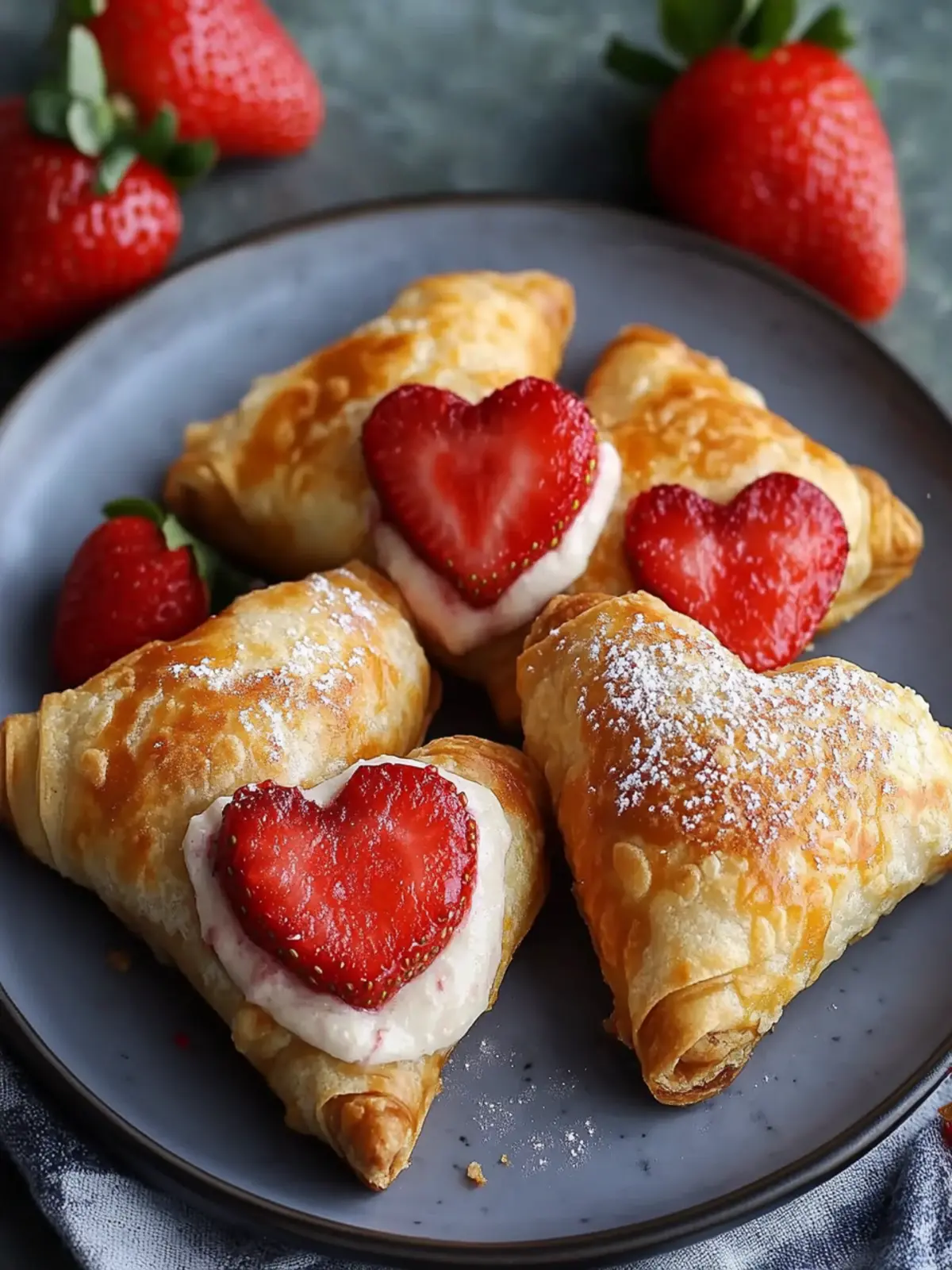 Air Fryer Strawberry Chimichanga Hearts