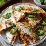 Cheesy BBQ Beef Jalapeno Quesadillas