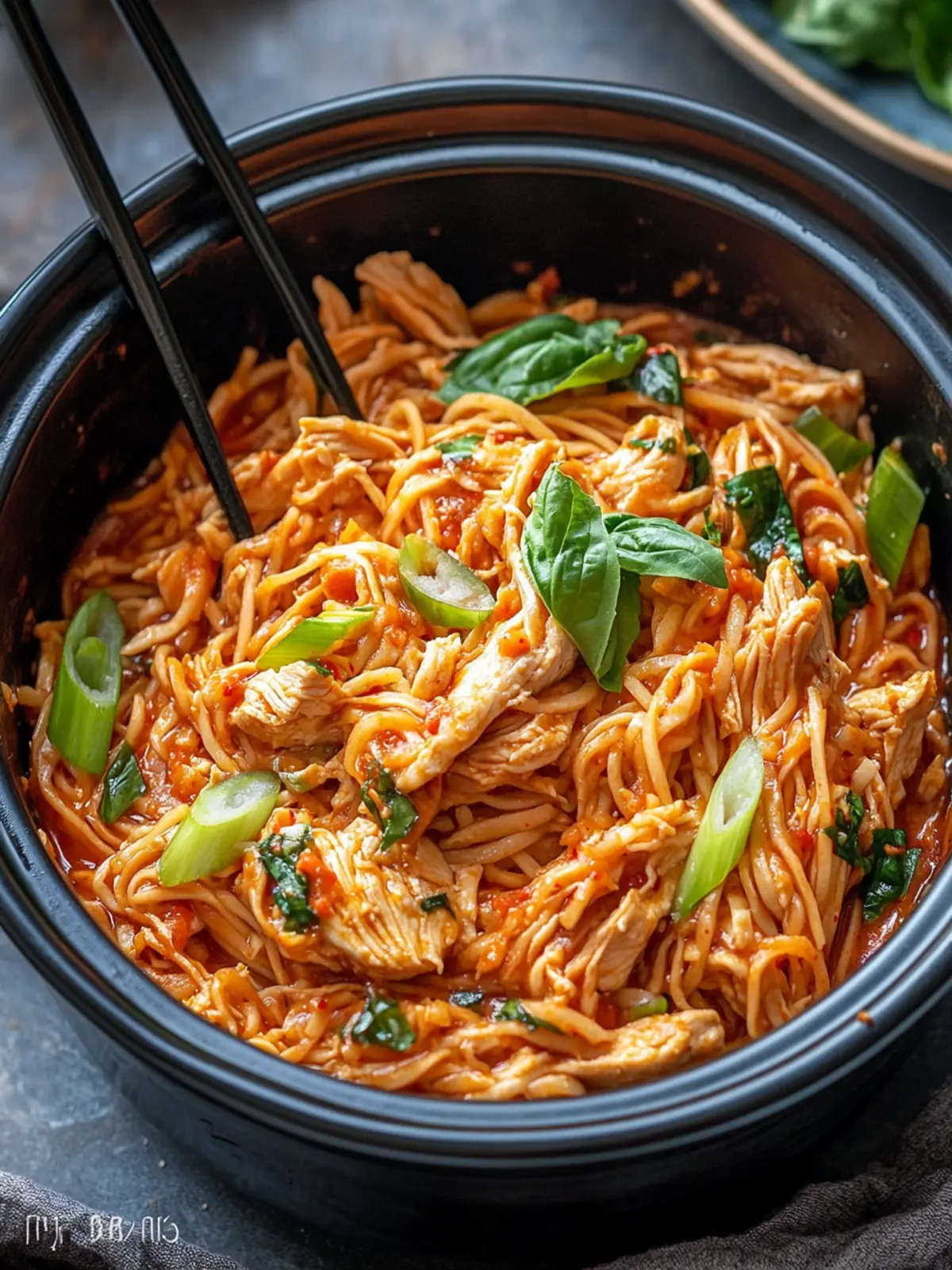 Slow Cooker Coconut Gochujang Chicken Noodles