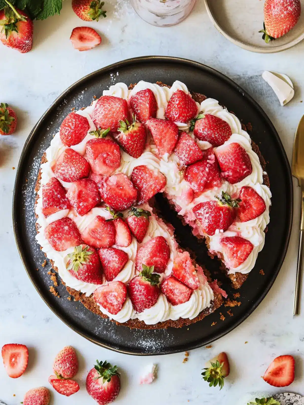 Strawberry Snacking Cake with Creamy Lemon Frosting 4 Strawberry Snacking Cake