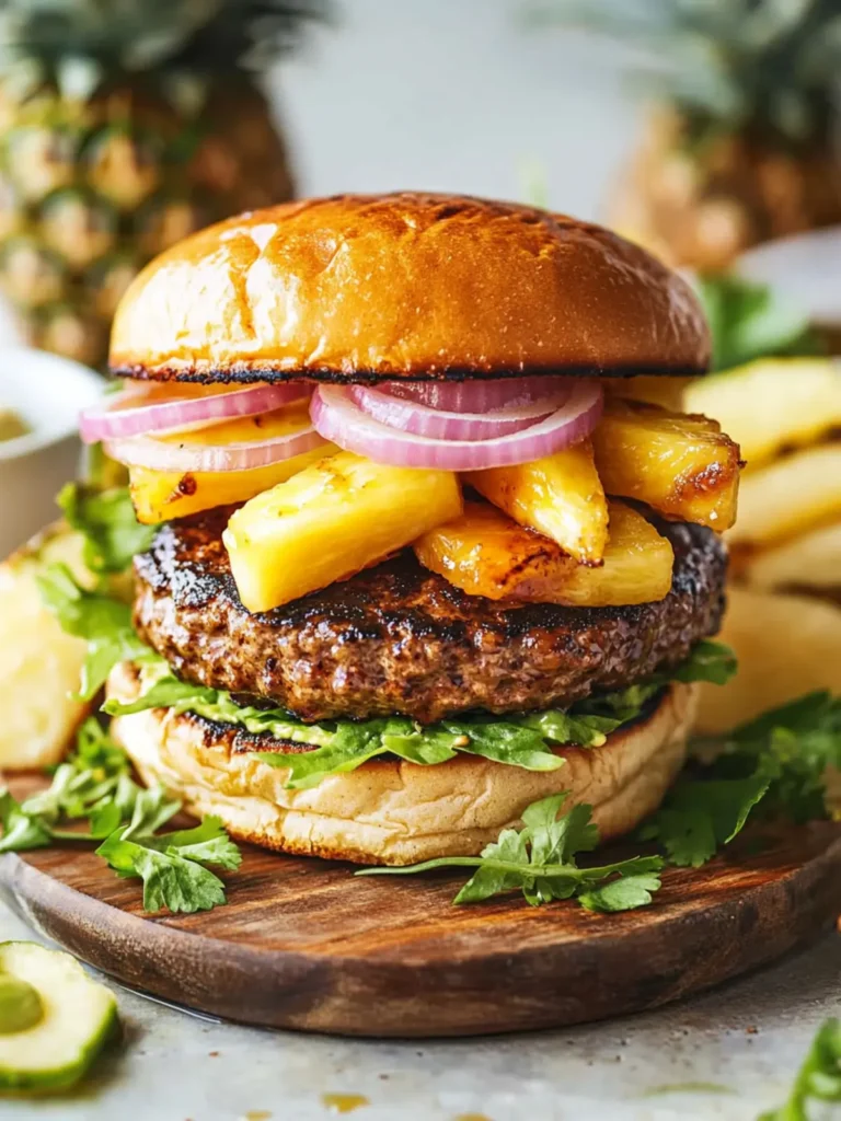 Jamaican Jerk Burger with Caramelized Pineapples