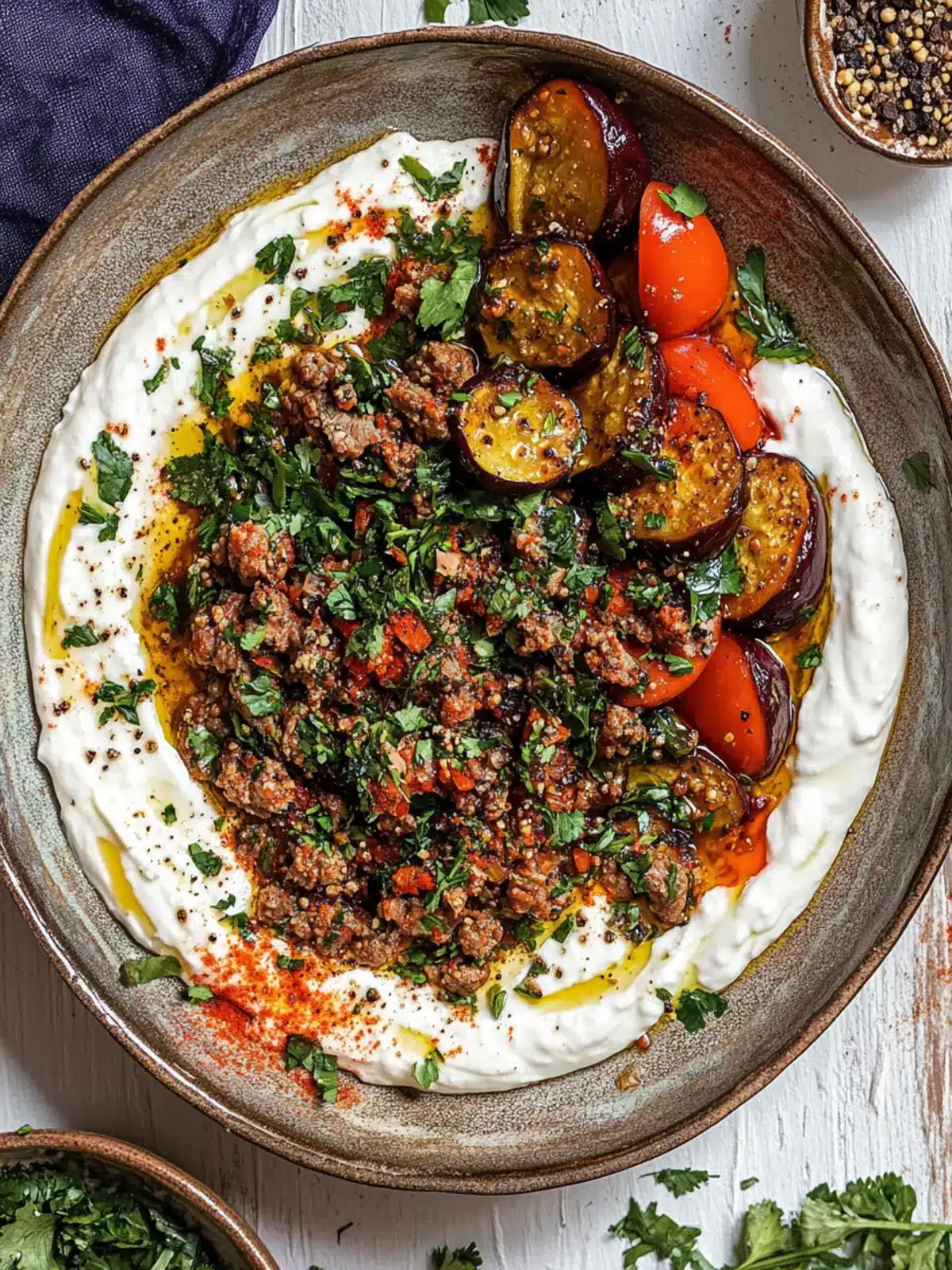 Savory Spicy Lamb and Eggplant Labneh Delight Awaiting You 2 Spicy Lamb and Eggplant Labneh
