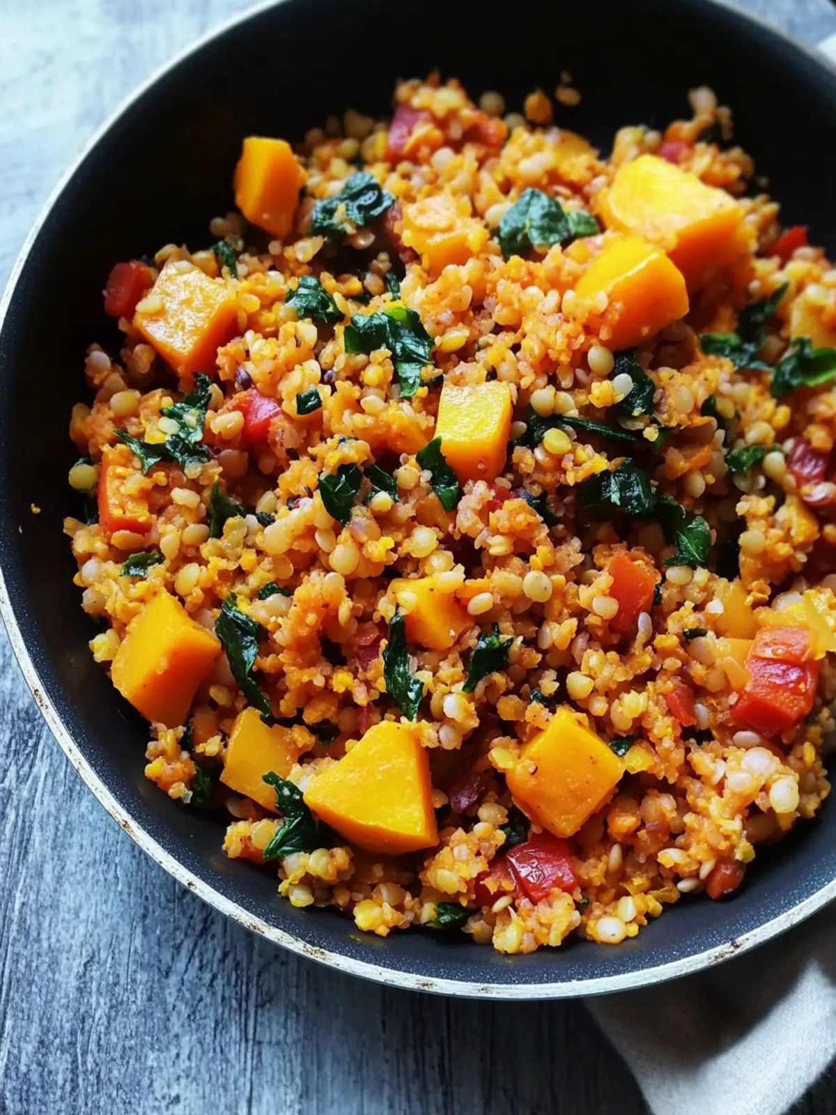 Delicious Disability Month Bulgur, Red Lentil & Squash Skillet 2 Disability Month Bulgur, Red Lentil & Butternut Squash Skillet