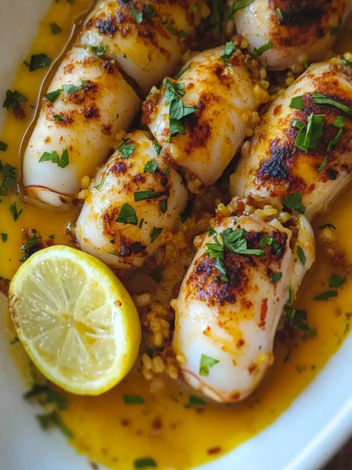 Chorizo + Rice Stuffed Squid
