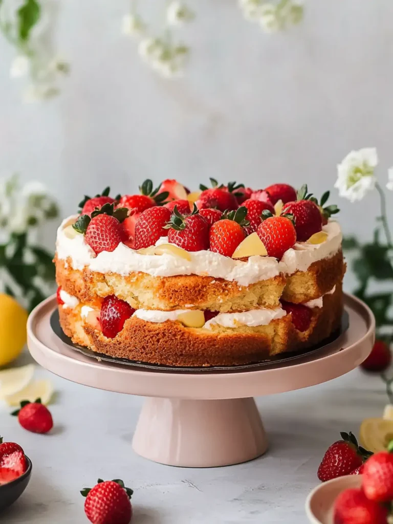 Fresh Strawberry Cake (With Lemon)