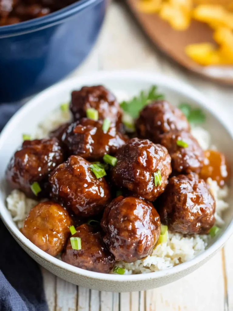 Slow Cooker Garlic Honey Meatballs