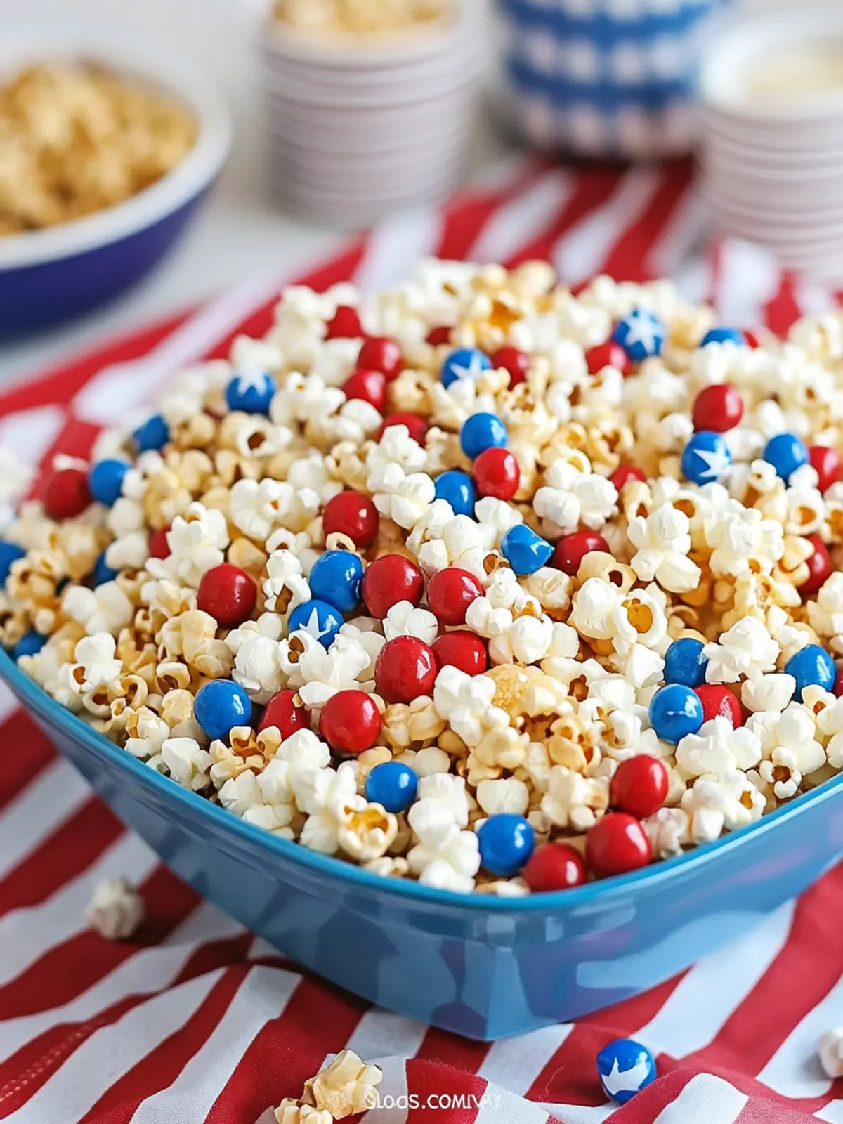 4th of July Red, White, and Blue Popcorn Snack Mix Delight 2 4th of July Red, White, and Blue Popcorn Snack Mix