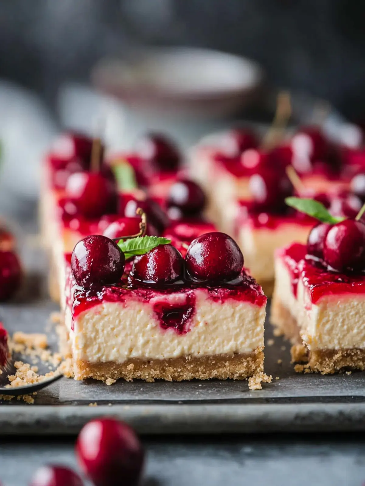 Indulge in Amaretto Cherry Cheesecake Bars Bliss 3 Amaretto Cherry Cheesecake Bars