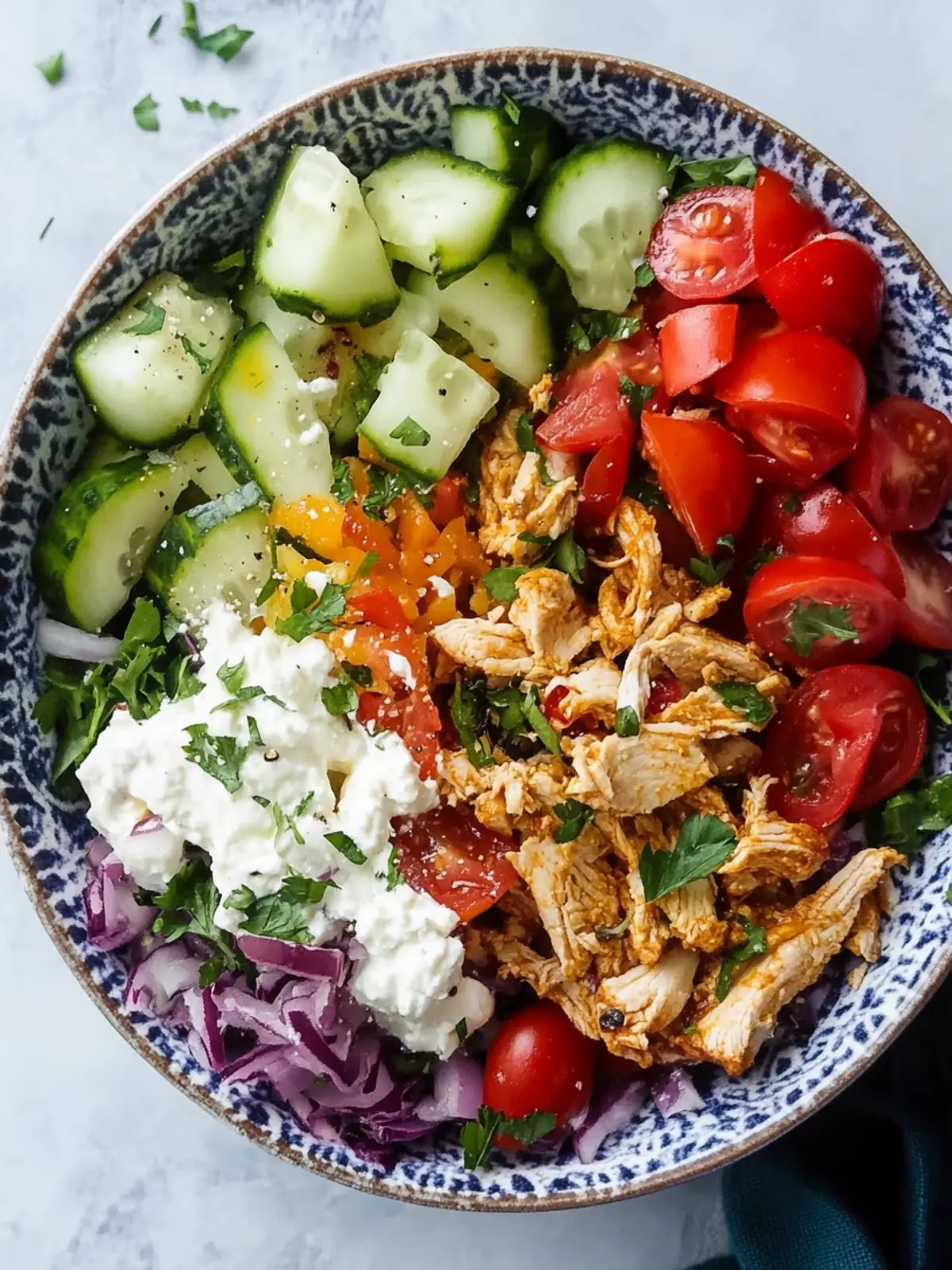 Leftover Chicken Gyros Bowls