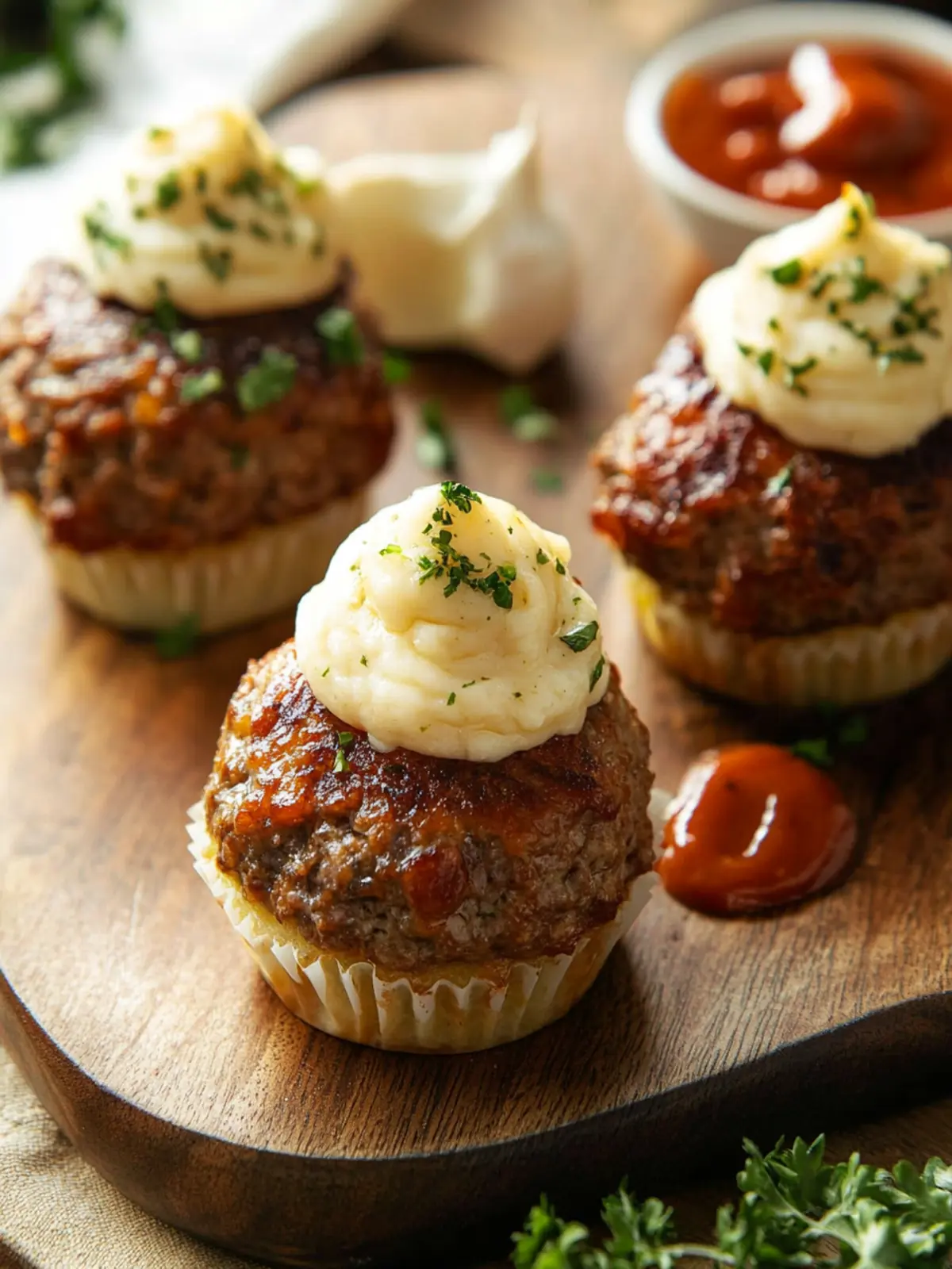 Mini Meatloaves (Meatloaf Cupcakes)