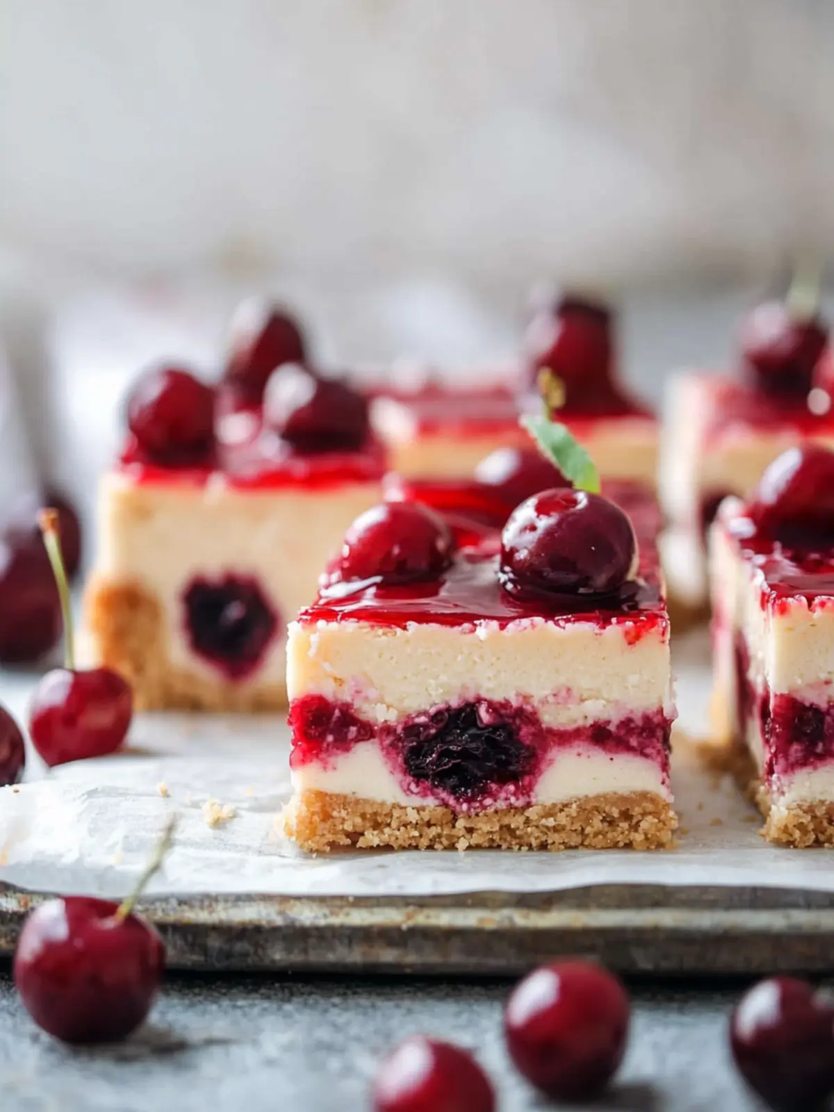 Indulge in Amaretto Cherry Cheesecake Bars Bliss 4 Amaretto Cherry Cheesecake Bars
