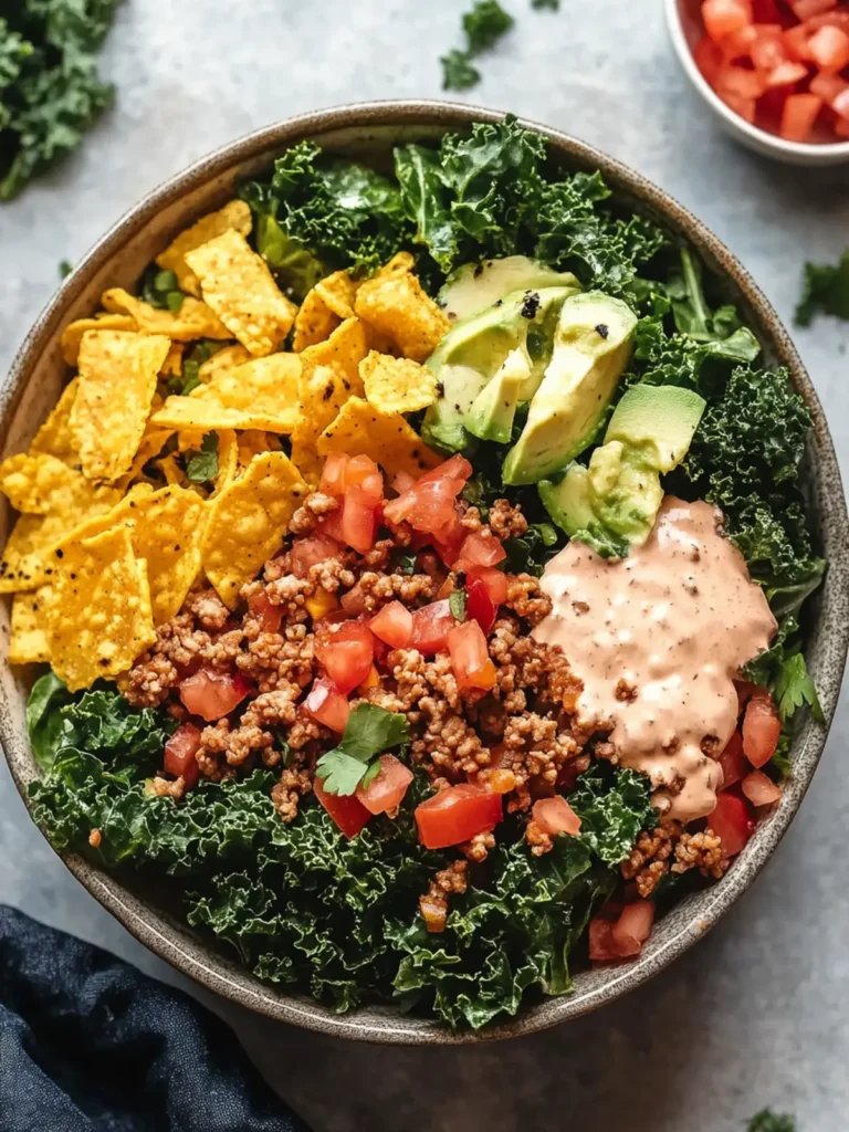 Easy Kale Taco Salads with Ground Turkey